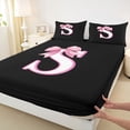 thumbnail image 4 of Erosebridal Cute Pink Bowknot Bed Sheets,Princess Bowtie Letter S King Sheets For Girls Kids 4pcs, 4 of 6