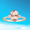 thumbnail image 1 of Biplut Egg Faux Morganite Rhinestone Inlaid Finger Ring Women Fashion Wedding Jewelry, 1 of 6