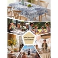thumbnail image 5 of Blue Floral Table Cloth, Waterproof Tablecloth for Rectangle Tables, Spring Botanical Flowers Leaves Vintage Reusable Washable Fabric Table Cover for Restaurant Kitchen Dining Tables 52"x70", 5 of 9