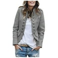 thumbnail image 1 of Fluffy Jacket Button Down Overcoat Women Solid Color Coat Long Sleeve Cardigan Windproof Outer Coat Warm Winter Overcoat, 1 of 6