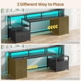 thumbnail image 4 of SEDETA Gaming Desk with 5 Drawer, Power Outlet & Led Lights, 66" Home Office Desk with File Drawer, Storage, Monitor Shelf, Computer Desk, Black, 4 of 8