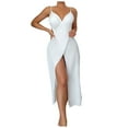 thumbnail image 2 of Herrnalise Women Crochet Knit Evening Dress Y2K Sexy Hollow Out Long Dress Halter Neck Bodycon Retro Party Dresses Clubwear For Free Size, 2 of 5