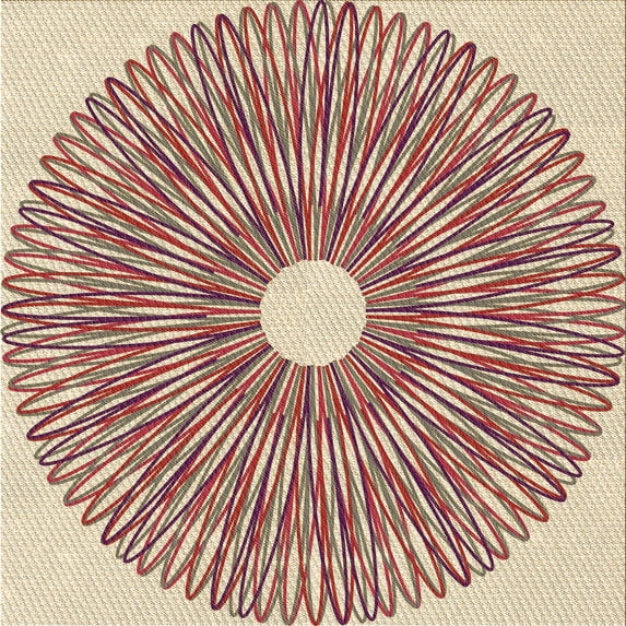 Ahgly Company Indoor Square Patterned Khaki Gold Area Rugs, 7' Square