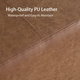 thumbnail image 5 of 35" Wide Oversized Square Ottoman Coffee Table, Faux Leather Couch Ottoman Large Footstool for Living Room (Brown, Square), 5 of 7