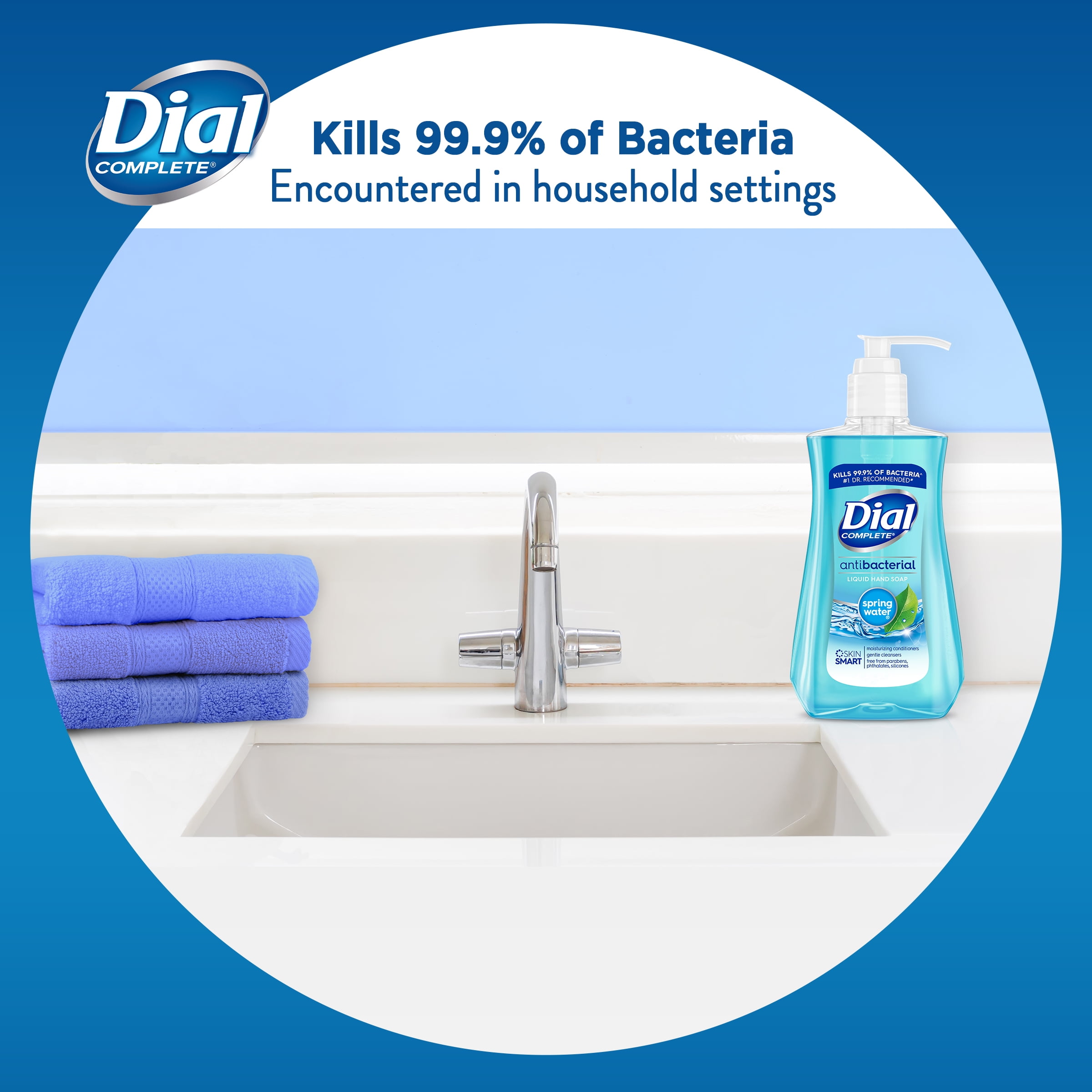 Dial spring water antibacterial liquid hand soap with outlet moisturizer