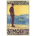 thumbnail image 2 of Art.com St. Moritz Ski Run, Art Deco Stretched Canvas Print Wall Art, 16" x 24", 2 of 4