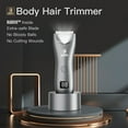 thumbnail image 3 of Tignapoo Men's Body Groomer with LED Light, Ceramic Blades, IPX7 Waterproof, 500mAh Battery, LCD Display, 2 Combs, Charging Dock, Travel Pouch, Cleaning Brush - Black SMT033BK, 3 of 6