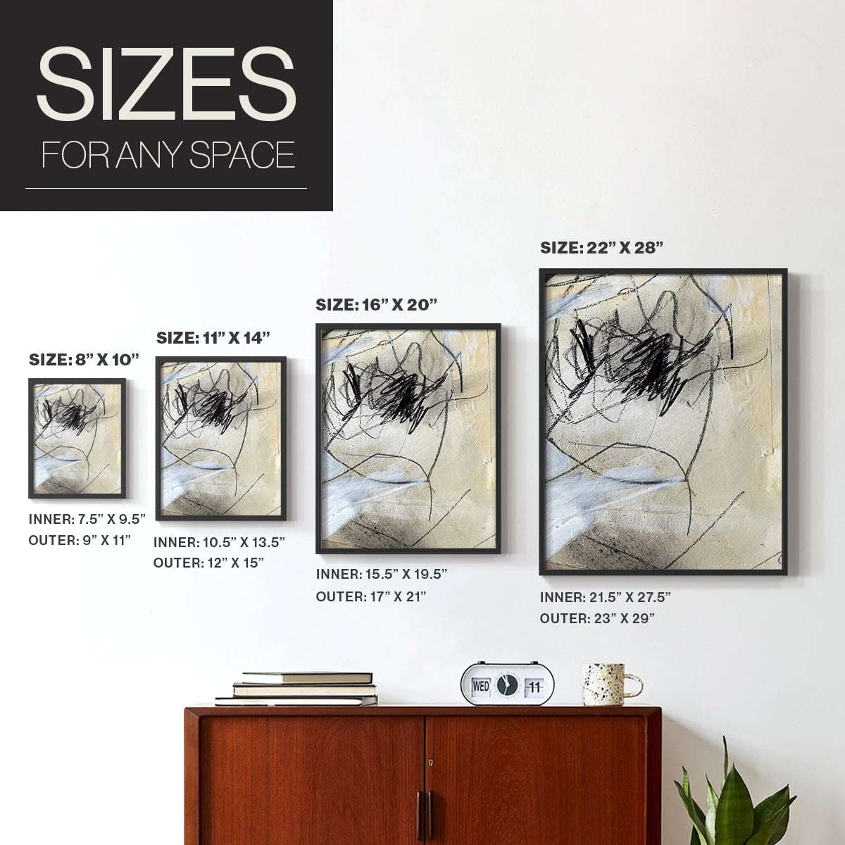 Masked Notes VII Framed Print in Black Solid Wood Framed Print No Nail Hanging