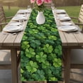 thumbnail image 4 of St. Patrick's Day Table Runner 90 Inches, Spring Country Fourleaf Grass Lucky Bed Runner Dresser Scarves Tabletop for Indoor Outdoor Parties/Ceremony/Banquet, 13" x 90", 4 of 8