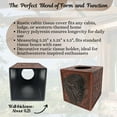 thumbnail image 2 of Resin Tissue Box Cover with Faux Tooled Leather Design & Bison Bust - Southwestern Rustic Decor for Western Ranch and Farmhouse - Decorative Holder Fits Standard Boxes, 2 of 7