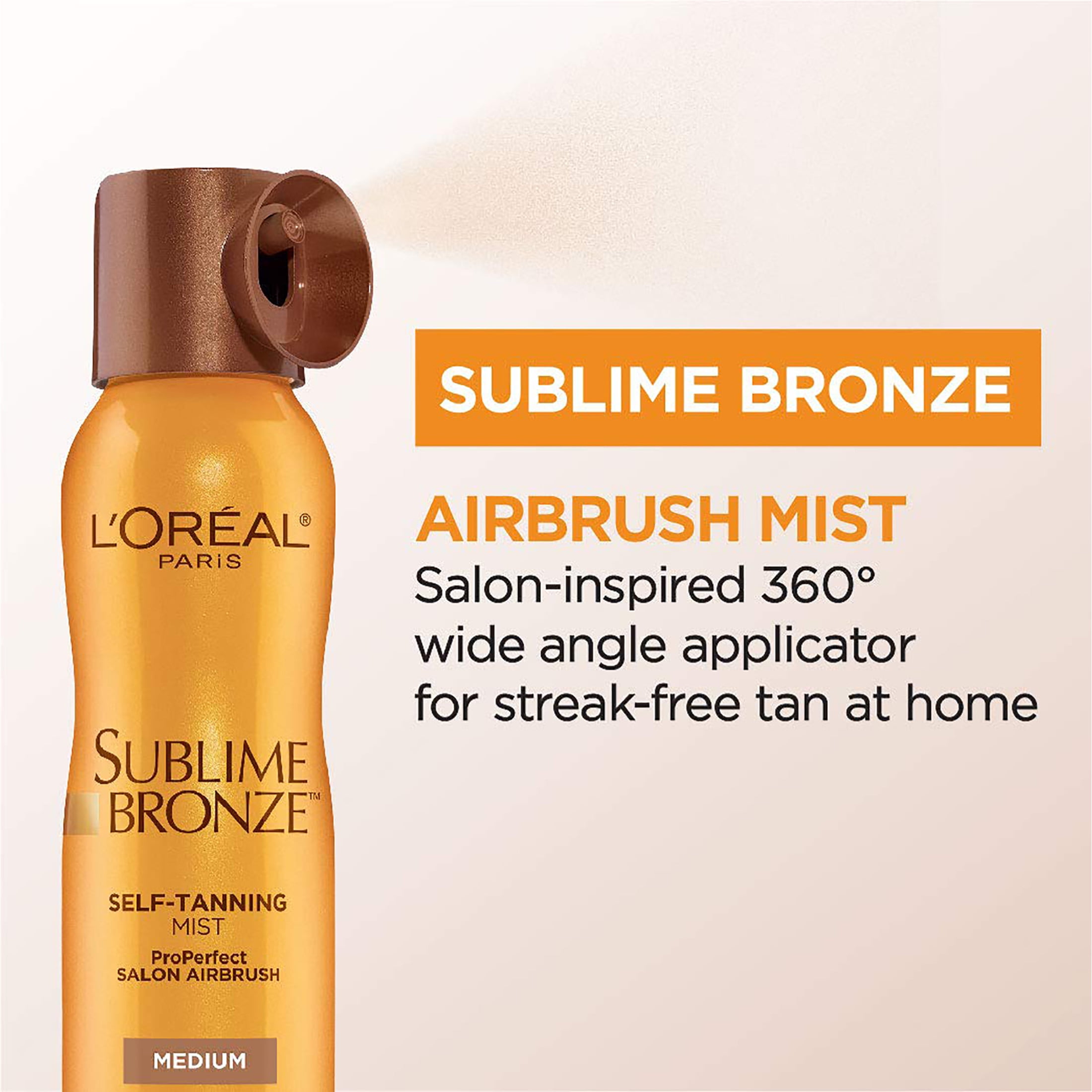 L'Oreal Paris Sublime Bronze Self-Tanning Mist for Face, Medium, 4.6 oz