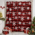 thumbnail image 6 of Christmas Snowflakes Shower Curtain, 66" x 72", Winter Blue Waves Retro Red Black Plaid Waterproof Bathroom Curtain Washable Shower Curtain Set with 12 Hooks, 6 of 6