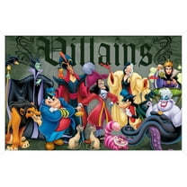 Disney Villains - Group Pose Wall Poster, 14.725" x 22.375", Framed