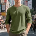 thumbnail image 2 of KHONTS Men's Henley Long Sleeve Shirts Waffle Button up T-Shirt Lightweight Thermal Undershirts Green M, 2 of 9