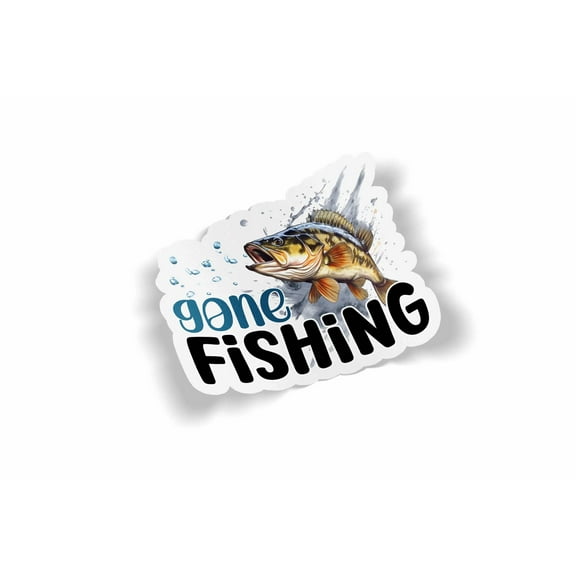 Gone Fishing Waterproof Sticker
