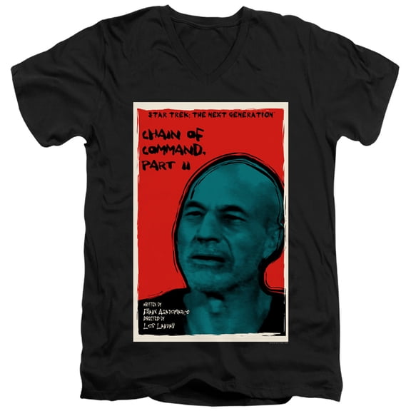 Star Trek Tng Season 6 Episode 11 Adult V-Neck 30/1 T-Shirt Black