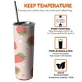 thumbnail image 6 of 20 OZ Skinny Tumbler Strawberry Insulated Coffee Mug with Lid and Straw,Stainless Steel Vacuum Insulated Insulated Tumbler Gifts for Drinking Coffee Cafe, 6 of 7