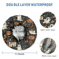 thumbnail image 3 of Shower Caps,Autumn Halloween Scene Pattern Waterproof Shower Cap for Women 4 Pieces,Double Reusable Hair Cover for Shower PEVA Elastic Stretch Hem, 3 of 7