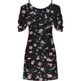 thumbnail image 5 of FVWITLYH Robes d'Été pour Femmes Col Rond Imprimé Floral Sans Manches Grande Taille Pull Longues Robes Noir,TG, 5 of 5