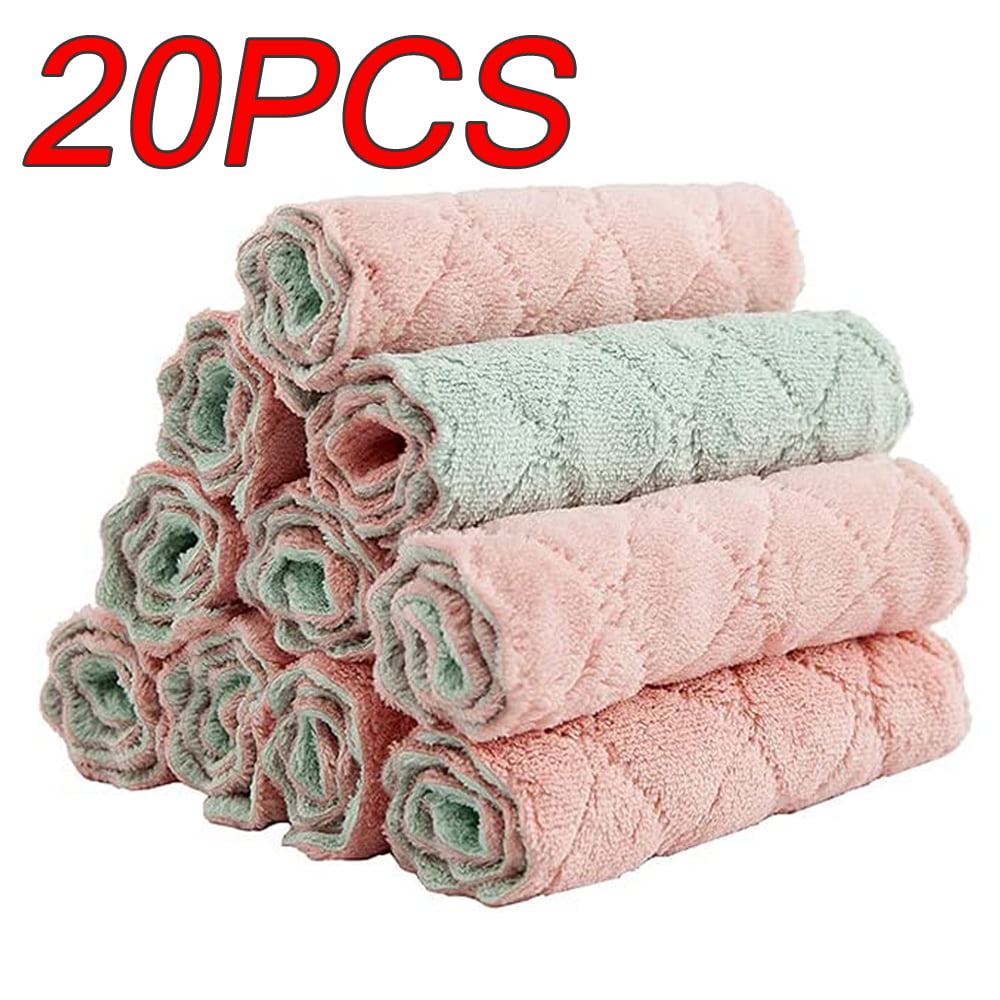 11Pack Kitchen Dish Cloths, Reusable Dish Towels, Nonstick Oil Washable  Fast Drying, Super Absorbent Coral Velvet Cleaning Cloths for Cleaning  Tableware, Kitchen, Bathroom (Pink-green10 x 6) - Yahoo Shopping