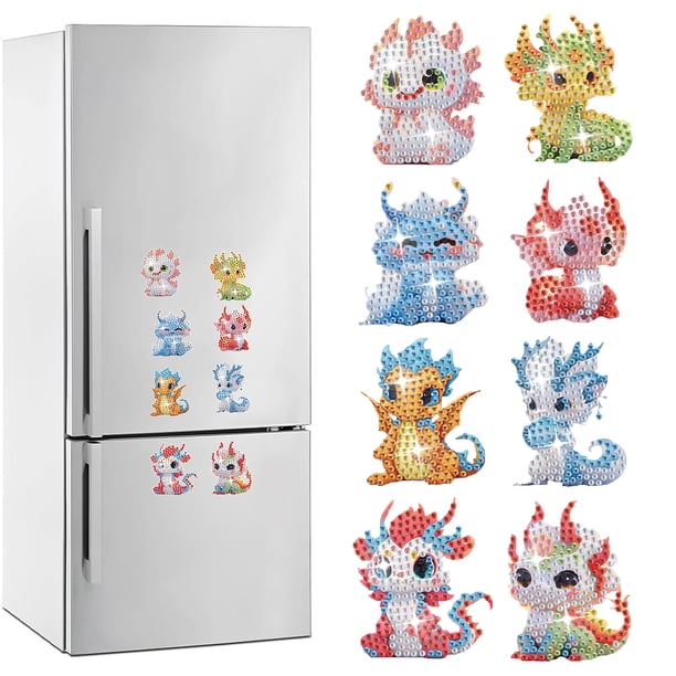 (BXT024) Imán Refrigerador DIY Forma Especial Diamante Pintura Imán Refrigerador DIY 8 Uds Xiaolong