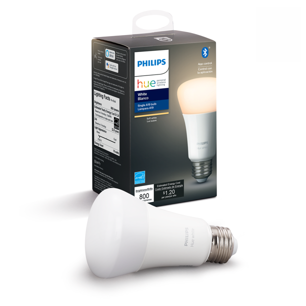 steen grot Wolk Philips Hue White Ambiance A19 LED 60-Watt Wi-Fi Connected Smart Light Bulb,  Dimmable, Frosted, E26 Medium Base (1-Pack) - Walmart.com