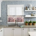 thumbnail image 6 of Christmas Pink Kitchen Curtains and Valances Set, Snow-covered Castle Winter Snowscape Rod Pocket Window Valance 18 Inch Window Curtain Panels for Living Room Bedroom Laundry, 27.5x36in, 3 Pieces, 6 of 7