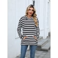 thumbnail image 5 of TEMOFON Women's Hoodies with Pockets Long Sleeve Pullover Sweatshirts Casual Fall Winter Striped Hoodie Tops, 5 of 7