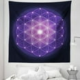 thumbnail image 1 of Dark Blue Tapestry, Flower of Life with Stars Geometry Print, Fabric Wall Hanging Decor for Bedroom Living Room Dorm, 5 Sizes, Dark Blue Purple, by Ambesonne, 1 of 1