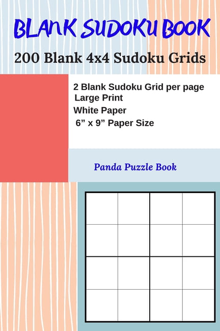 blank sudoku book 200 blank 4x4 sudoku grids 2 blank