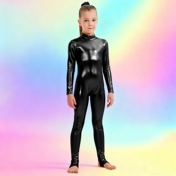 Cowsor Girls Kids Long Sleeve Dance Unitard Bodysuits Full Body Leotard for Ballet,Gymnastics,Performance,Costumes