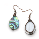 thumbnail image 2 of Aretes de concha de abulón de mar envueltos a mano de árbol de la vida para mujer, alambre de cobre envejecido francés TUNC  Sencillez, 2 of 5