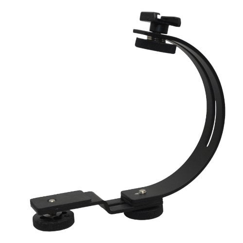 Opteka VLB-1 'C' Shaped Adjustable DSLR Flash Bracket Mount Holder for Panasonic Lumix DMC-FZ35 DMC-FZ38 DMC-FZ40 DMC-FZ45 DMC-FZ47 DMC-FZ48 DMC-FZ60 DMC-FZ62 DMC-FZ70 DMC-FZ100 DMC-FZ150 DMC-FZ200