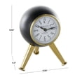 thumbnail image 3 of DecMode 9" Black Aluminum Metal Orb Clock with White Clockface and Gold Tripod Legs, 3 of 9