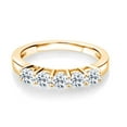 thumbnail image 2 of Gem Stone King 18K Yellow Gold Plated Silver White Topaz Wedding Band Ring for Women (1.08 Cttw, Round 3.5MM, Gemstone November Birthstone, Available in Size 5, 6, 7, 8, 9), 2 of 4