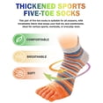 thumbnail image 6 of FEOYA Pack of 5 Men Crew Toe Socks Five Finger Socks Cotton Athletic Five Toe Socks Running Toe Socks for Outdoor Winter Sports Spring Autumn L, 6 of 6