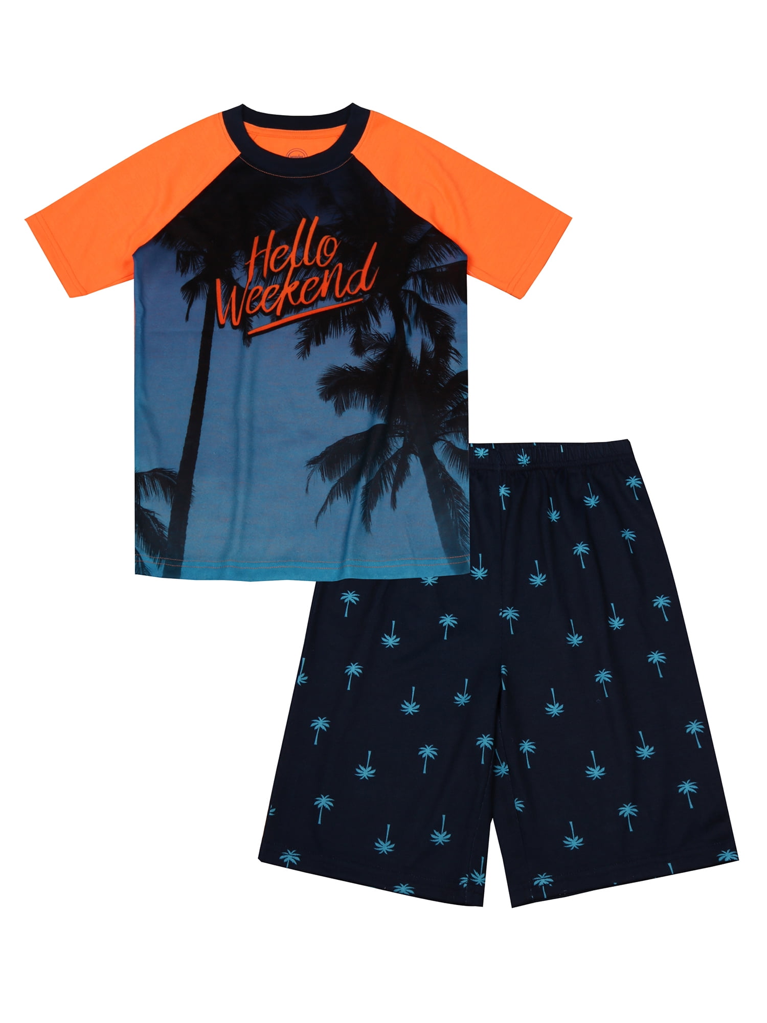 Wonder Nation Boys Pajama Shorts Sleep Set 2-Piece Set