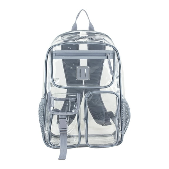 Eastsport Unisex Pro Cargo Clear 17" Backpack, Cool Grey