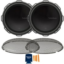 Rockford Fosgate T1D412 Power Series 12" Dual 4-Ohm Subs & T1SG-12 Mesh Grille
