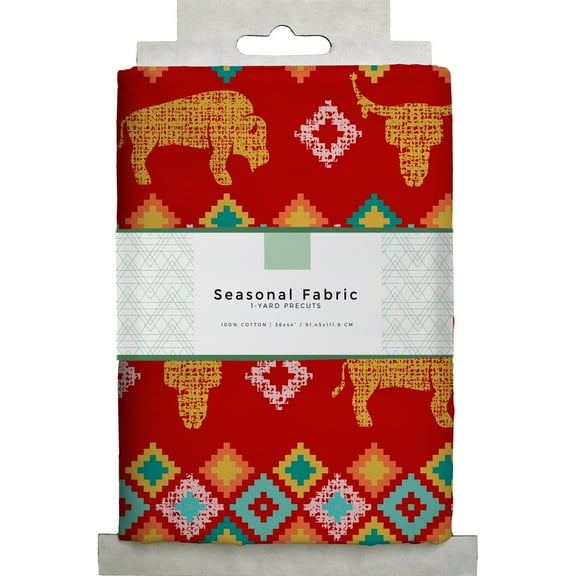 David Textiles 44" x 1 Yard Cotton Buffalo Sunset Precut Fabric, Multicolor