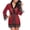 Red, variant on XMMSWDLA Silk Robes for Women Lace Trim Short Satin Sleepwear 3/4 Sleeve Bride Robe with V-Neck Long Robes for Women