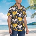 thumbnail image 5 of Balery Mouse Cheese Print Men's Hawaiian Shirts Short Sleeve Beach Shirt Relaxed Fit Vacation Button Down Shirts-Small, 5 of 9