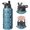 Police and Vest Blue Pattern, variant on Police and Vest Blue Pattern Insulated Water Bottle with Straw, Vacuum Insulated Vacuum Thermal Flask Built-in Carry Handle Gifts Ideas for Home Office Outdoor Sports Car