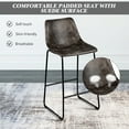 thumbnail image 6 of Costway Set of 2 Bar Stool Faux Suede Upholstered Kitchen Dining Chair W/ Metal Legs Grey\ Brown, 6 of 11