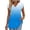 Blue, variant on Womens Short Sleeve Tunic Tops V Neck Gradient Color Pleated High Waist Flowy Summer Blouses, Loose Fit Pullover Fashion Clothes 2026 Ruffle Flutter Sleeve Tee