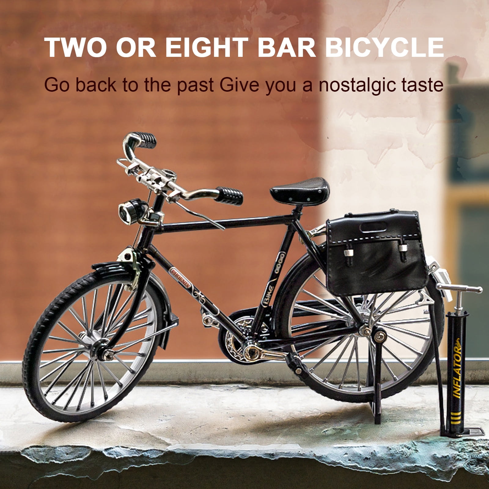 NeveLance DIY 28 big bar men's bicycle with pump metal model large collection toy green DIY bottomless sit