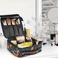 thumbnail image 5 of FORMRS Travel Makeup Bag Large Capacity Train Case Cosmetic Organizer with Adjustable Dividers, Whimsical Foxes Pattern, 5 of 8