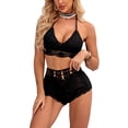 thumbnail image 6 of Lnzyyephy Women´s Swim Shorts Crochet Cutout Bathing Suit Bottoms Drawstring Beach Board Shorts Summer Swim Trunks, 6 of 9