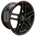 thumbnail image 2 of 17 inch Rim fits 1988-1996 Chevrolet Corvette Style Black Redline 17x9.5 Aluminum Wheel Direct Fit, 2 of 4