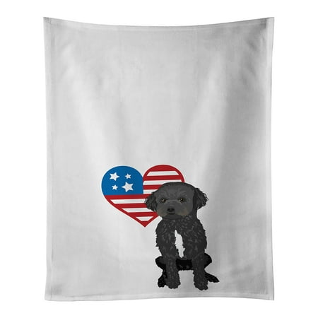 

Doodle Black and White #1 Patriotic White Kitchen Towel Set of 2 19 in x 28 in
